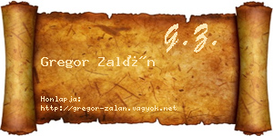 Gregor Zalán névjegykártya
