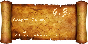 Gregor Zalán névjegykártya